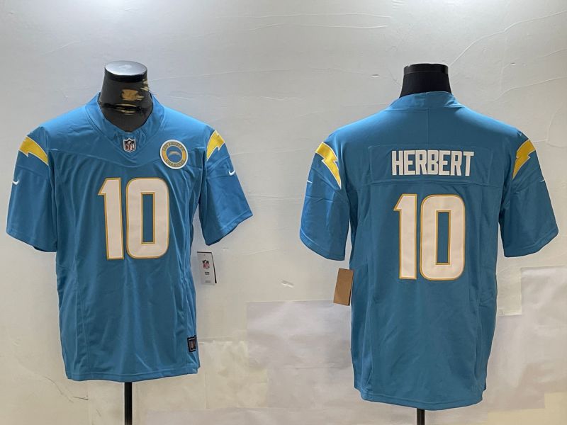 Men Los Angeles Chargers #10 Herbert Blue Second generation 2024 Nike Limited NFL Jersey style 4->los angeles chargers->NFL Jersey
